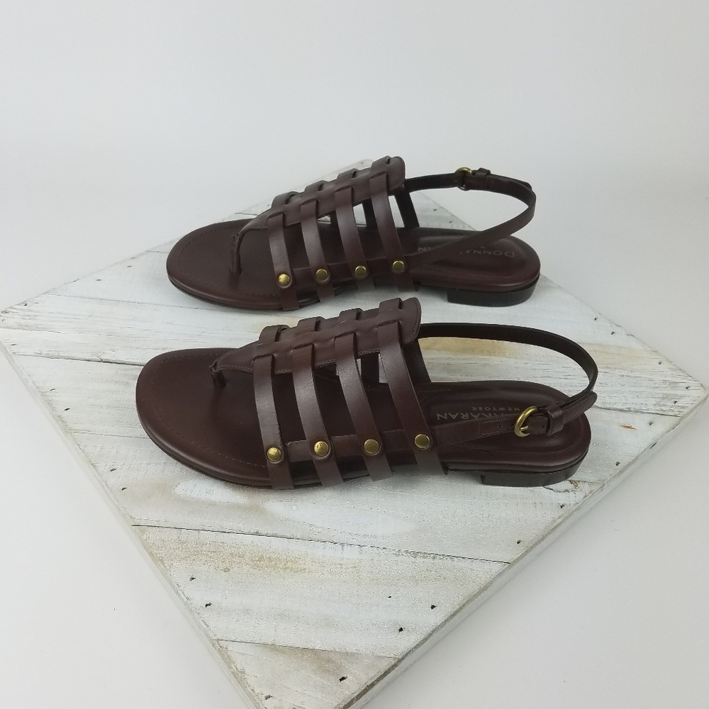 Shoe, leather gladiator sandals, Cognac color.